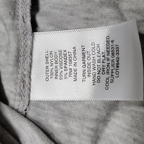 a.n.a. Size M Black Lace with Fringe Over Gray Sleeveless Tank Top, NEW with Tag - Picture 12 of 13